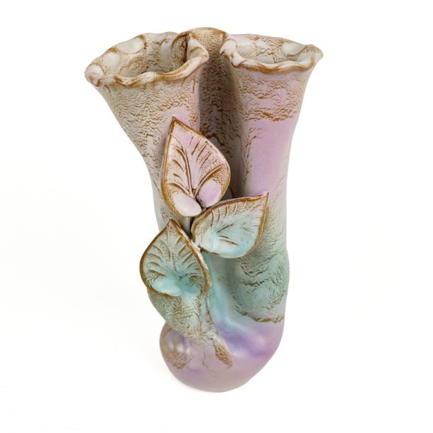 Pastelfarvet vintage keramikvase
