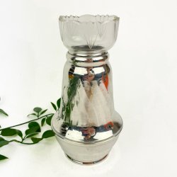 Elegant vintage s�lvvase med glasindsats
