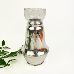 Elegant vintage s�lvvase med glasindsats