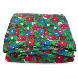 Farverigt blomstret retro vatt�ppe