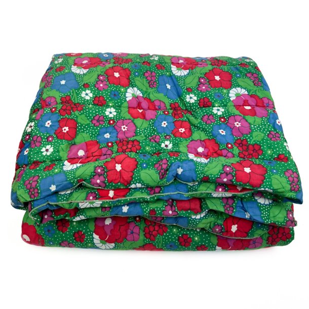 Farverigt blomstret retro vatt�ppe