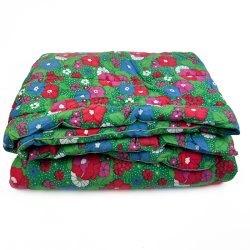 Farverigt blomstret retro vatt�ppe