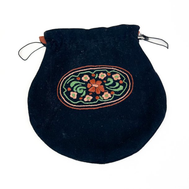 Sort vintage velour taske