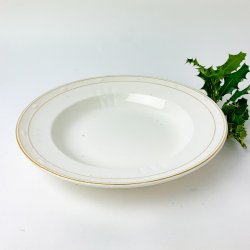 Dyb tallerken - Hvid med guld, Villeroy &amp; Boch.