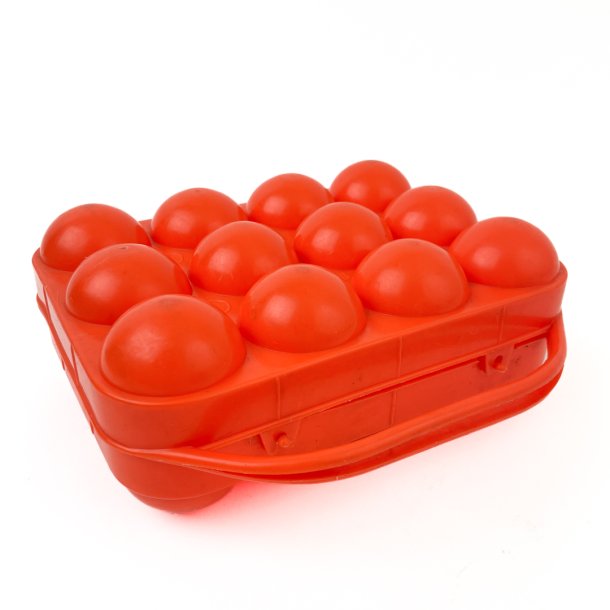 Retro orangefarbene Eierbox fr zwlf Eier