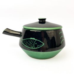 Retro-Heringskrug mit grner Glasur.