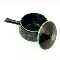 Retro-Heringskrug mit grner Glasur.