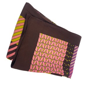 Vintage satin trklde i pink og brun