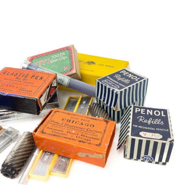 Vintage kunstmaterialer til blyanttegning