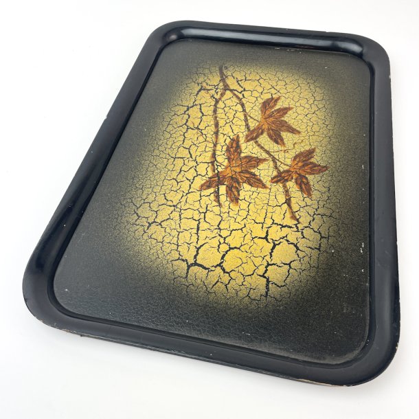 Stor sort vintage serveringsbakke