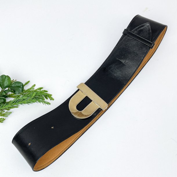 Schwarzes Vintage-Lederblte  1960er Jahre