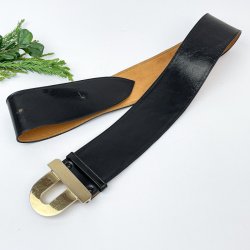 Schwarzes Vintage-Lederblte  1960er Jahre