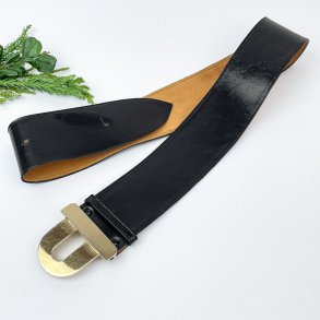 Schwarzes Vintage-Lederblte  1960er Jahre