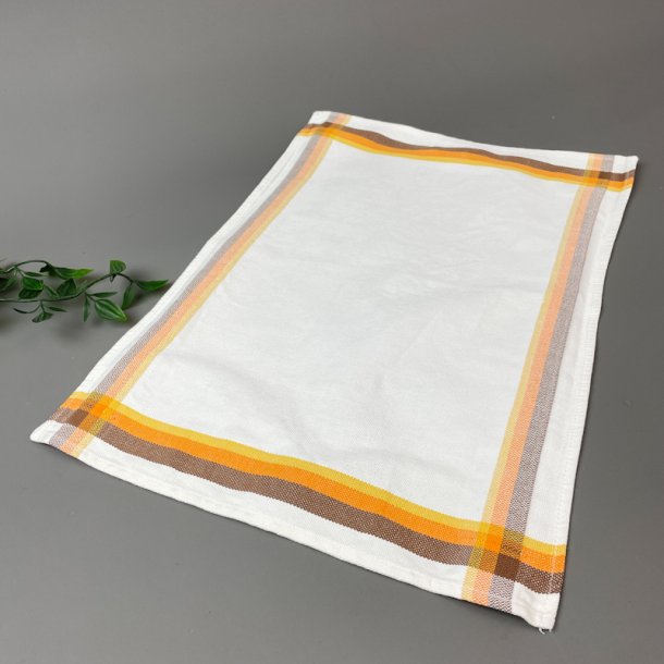 Retro bakkeserviet med orange-gule striber