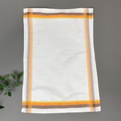 Retro-Tablettserviette mit orange-gelben Streifen 