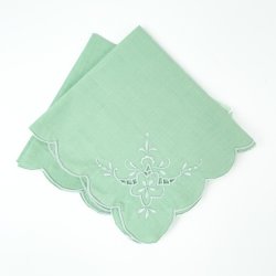 To grnne vintage mundservietter