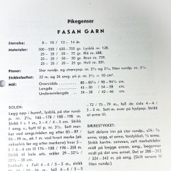 Vintage strikkeopskrift 1960'erne  pige sweater og cardigan