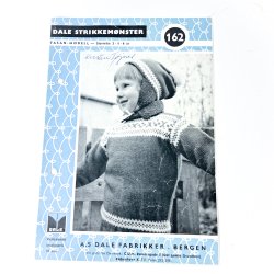 Vintage strikkeopskrift 1960'erne  brnesweater og hue