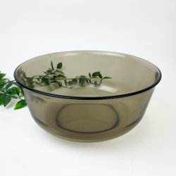 Rauchfarbene Vintage Glasschale   23 cm