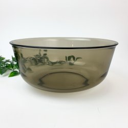 Rauchfarbene Vintage Glasschale   23 cm