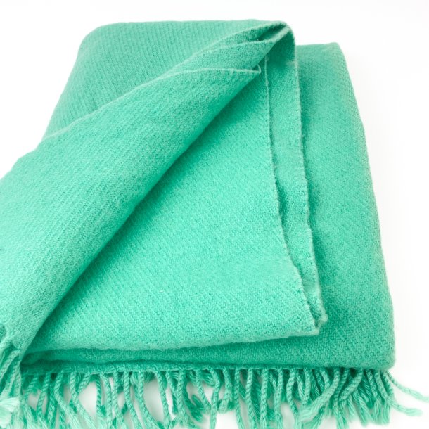 Mintgrne Vintage-Decke aus reiner Schurwolle