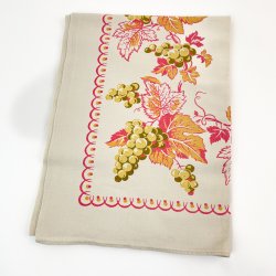 Vintage dug med vinranker � 140 cm