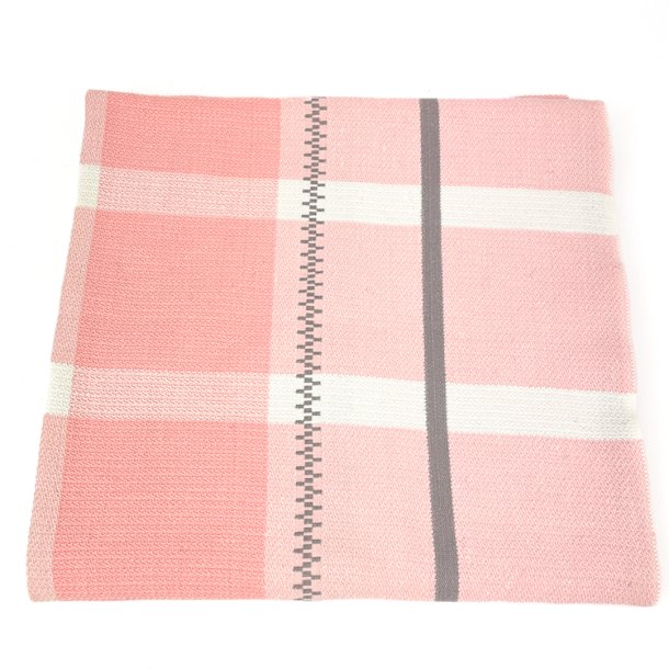 Karo-Rosa Vintage-Tischdecke.- 110 x 110 cm