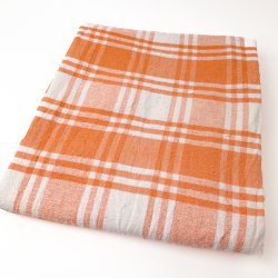 Retro karierte Tischdecke in Wei und Orange