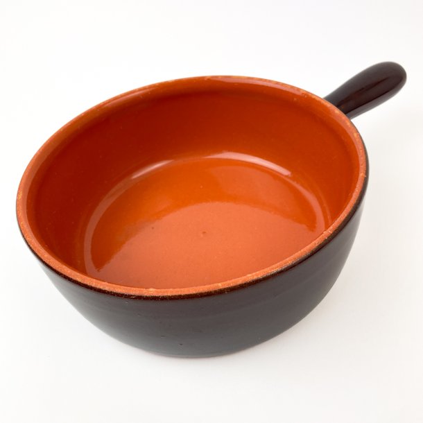 Retro-Keramikform in Braunrot mit Griff