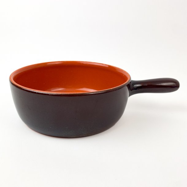 Brunrdt retro keramikfad med hank