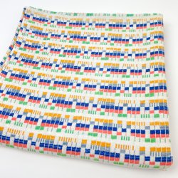 Vintage dug med multifarvet mnster  100x100 cm