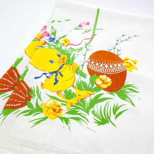 Vintage dug med kyllinger og g  80x120 cm