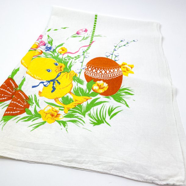 Vintage dug med kyllinger og g  80x120 cm