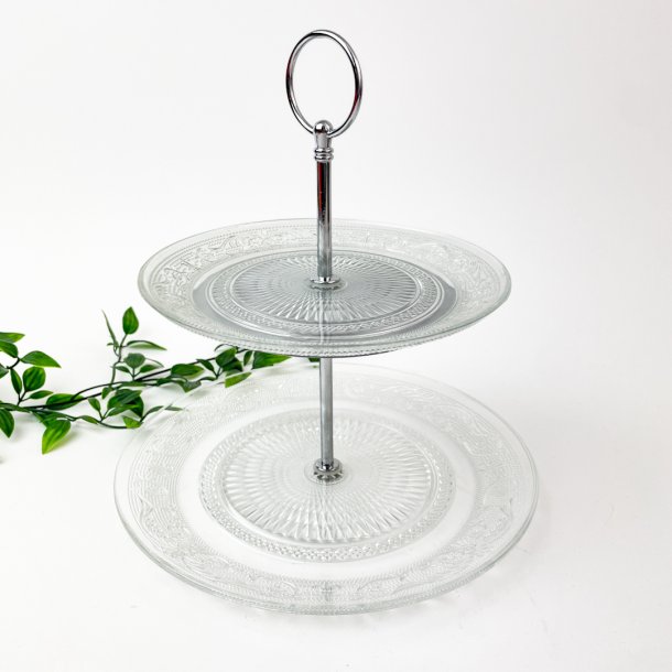 Glas etagefad med elegant mnster
