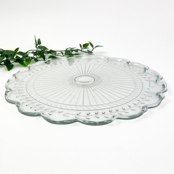 Groe Vintage-Glasplatte mit Muster