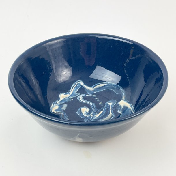 Bl lertjsskl  Fuglede Keramik, 19 cm