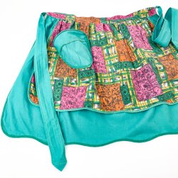 Grne und orange Retro-Schrze