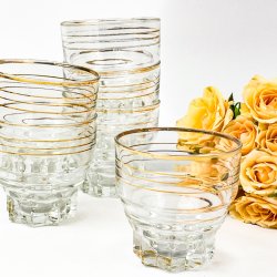 Fransk vintage glas med guld