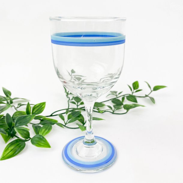 Retro vinglas med bl striber