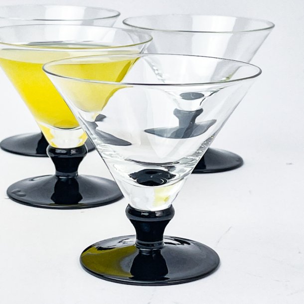 Vintage Cocktailglas p Sort Fod