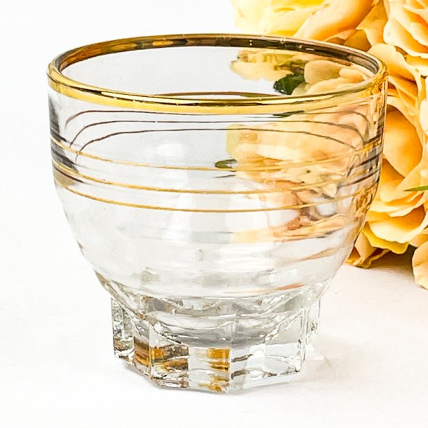 Fransk vintage vandglas med guld