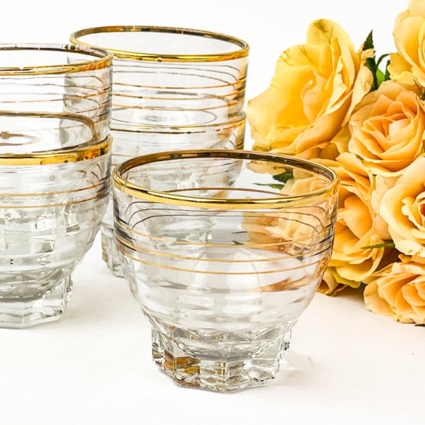 Fransk vintage vandglas med guld