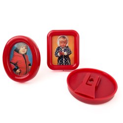 Drei kleine rote Retro Rahmen