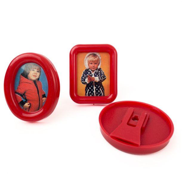 Drei kleine rote Retro Rahmen