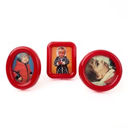 Drei kleine rote Retro Rahmen