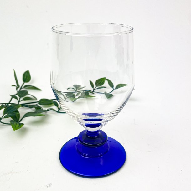 Fransk retro rdvinsglas  bl stilk