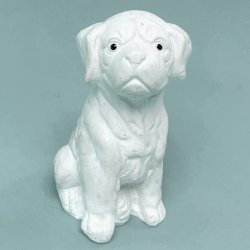 Vintage hvalp, hvid bisquit 