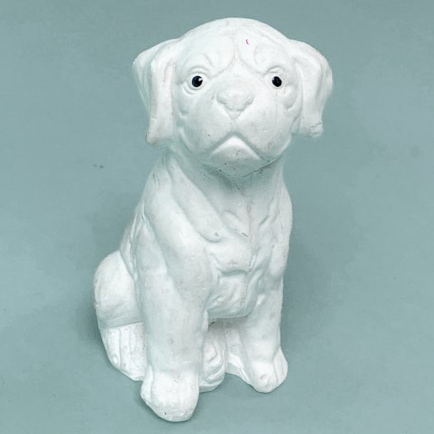 Vintage hvalp, hvid bisquit 