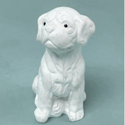 Vintage hvalp, hvid bisquit 
