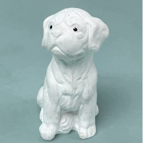 Vintage-Welpe aus weiem Bisquitporzellan.
